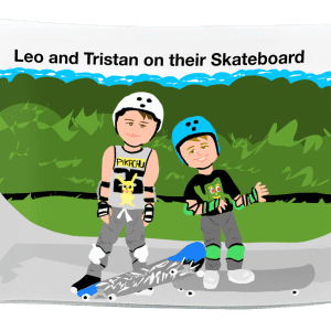 Leo and Tristan On Their Skateboard